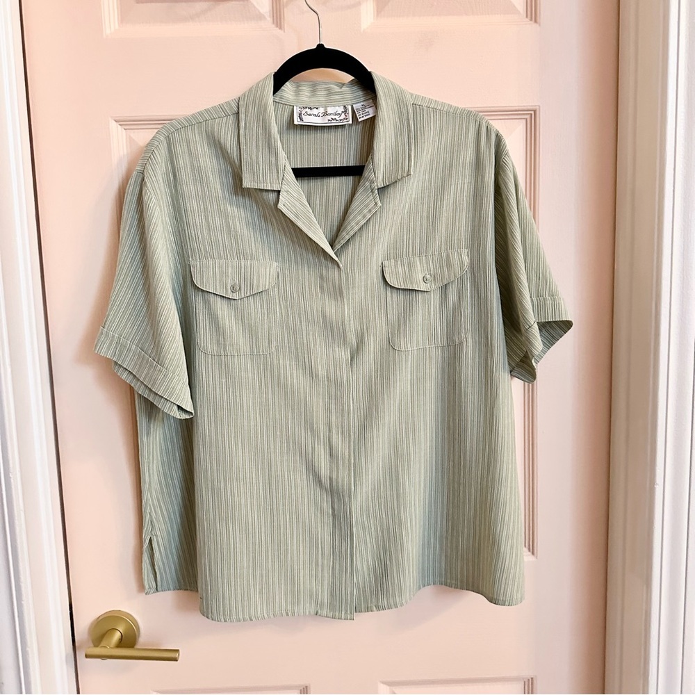 Green striped Sarah Bentley button up
